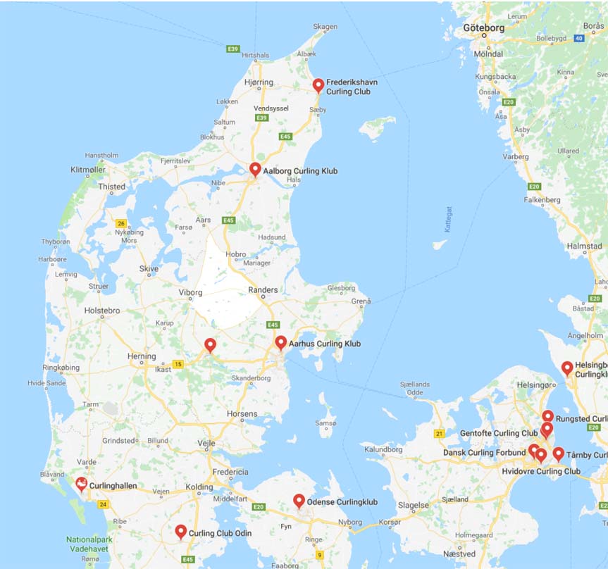 Danske curling-klubber